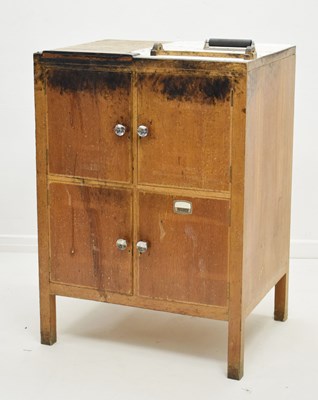 Lot 771 - Mid 20th century oak fingerprint cabinet