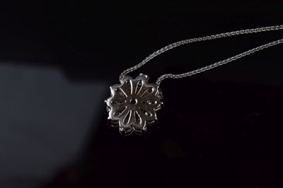 Lot 37 - Sapphire and diamond cluster pendant