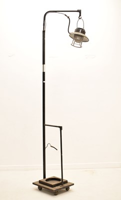 Lot 812 - 20th century large metal overhanging gas lamp