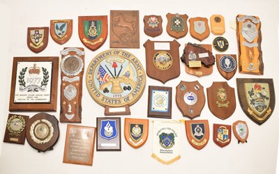 Lot 369 - Quantity of commemorative and foreign police wooden presentation plaques