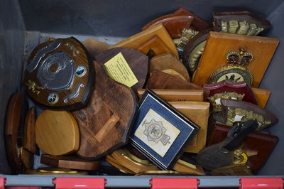 Lot 369 - Quantity of commemorative and foreign police wooden presentation plaques