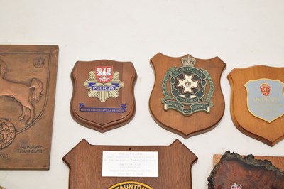 Lot 369 - Quantity of commemorative and foreign police wooden presentation plaques