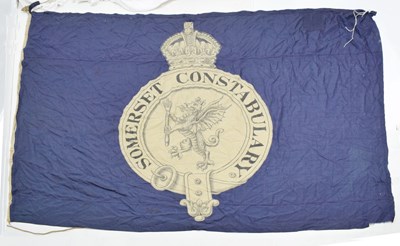 Lot 420 - Early 20th century large treated cotton flag for 'Somerset Constabulary’