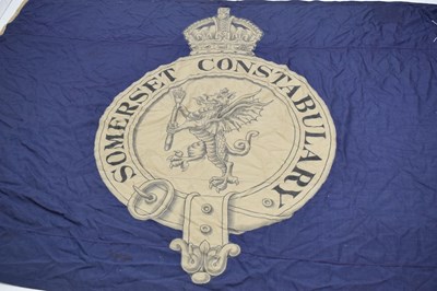 Lot 420 - Early 20th century large treated cotton flag for 'Somerset Constabulary’