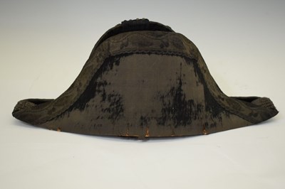Lot 342 - 19th century Senior Officer ceremonial bicorne hat with silver cord decoration