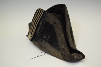 Lot 342 - 19th century Senior Officer ceremonial bicorne hat with silver cord decoration