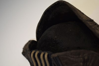 Lot 342 - 19th century Senior Officer ceremonial bicorne hat with silver cord decoration