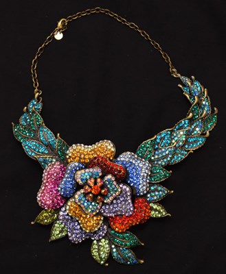 Lot 163 - Butler & Wilson  - Large multi-coloured crystal floral necklace