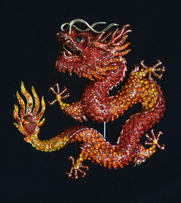 Lot 166 - Butler & Wilson - Large dragon brooch