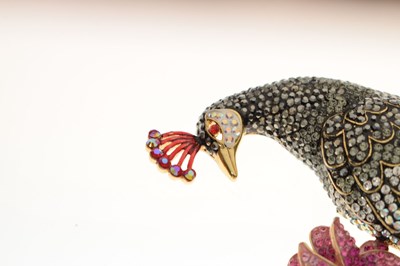 Lot 168 - Butler & Wilson - Large peacock brooch