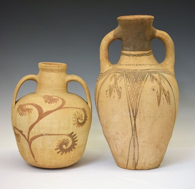 Lot 375 - Large Moroccan terracotta vase & another similar