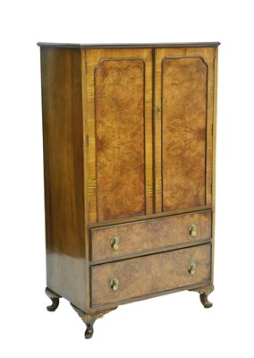 Lot 734 - Reproduction walnut tall boy