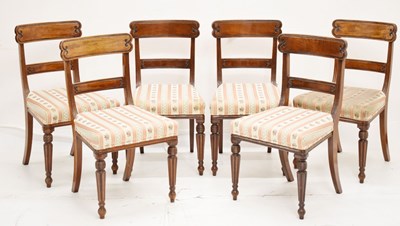 Lot 764 - Set of six William IV/early Victorian mahogany dining chairs