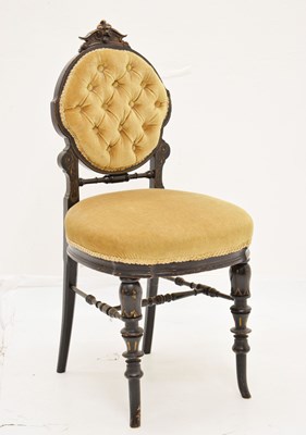 Lot 765 - 19th century ebonised occasional chair