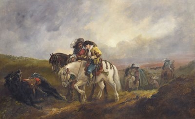 Lot 394 - John Joseph Barker of Bath (1824-1902) - 'The Wounded Cavalier'