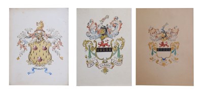 Lot 617 - Three late 19th/early 20th century watercolour armorials