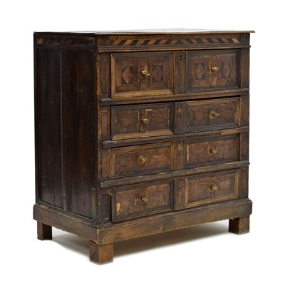 Lot 456 - Charles II oak and marquetry chest of drawers