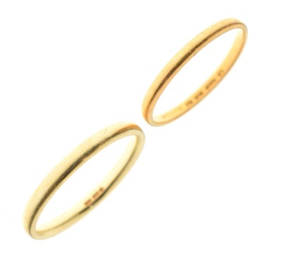 Lot 62 - 22ct gold wedding band and a 9ct gold wedding band