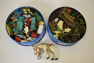 Lot 445 - Assorted group of diecast model vehicles and toy soldiers