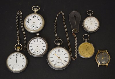 Lot 210 - George V silver cased open face pocket watch and others