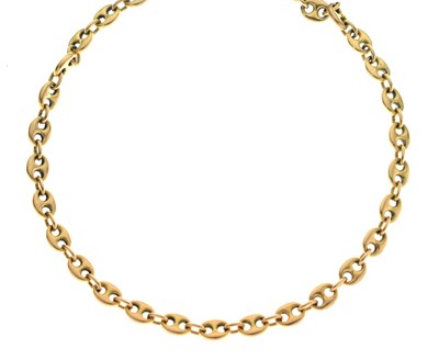 Lot 101 - 9ct gold anchor link necklace