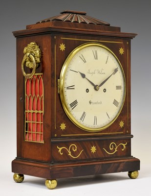 Lot 415 - George IV brass inlaid mahogany-cased twin fusee bracket clock