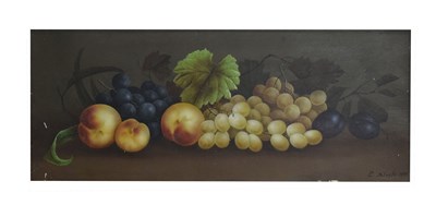 Lot 615 - Edwin Steele (1839–1919) - Still life on ceramic of fruit