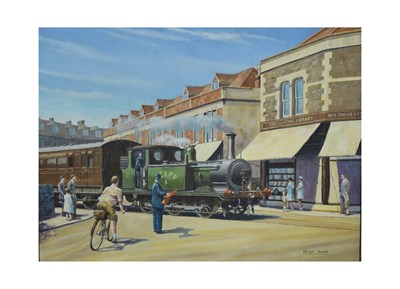 Lot 648 - Stuart Booth - Oil on canvas - 'Crossing the Triangle', Clevedon