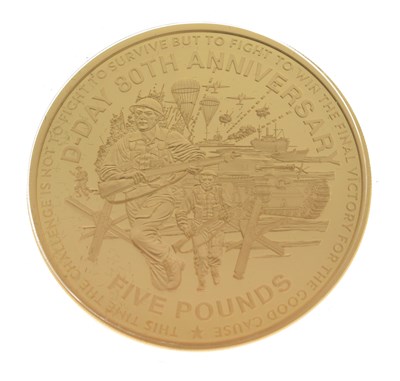 Lot 127 - Charles III Bailiwick of Guernsey 'D-Day 80th Anniversary' gold proof five pound coin, 2024