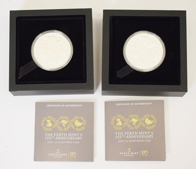 Lot 309 - Two Australian 'Perth Mint's 125th Anniversary' silver proof 1oz coins, 2024