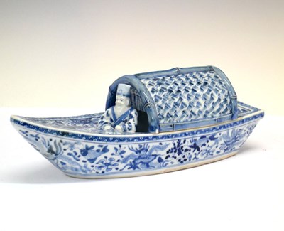 Lot 283 - Japanese Meiji period Seto porcelain model boat