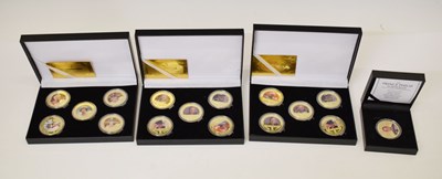 Lot 311 - Royal Interest - Four cased gold plated coin sets