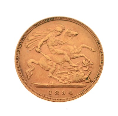 Lot 276 - Queen Victoria gold half sovereign, 1894