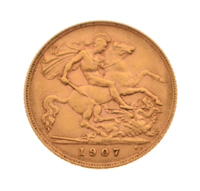 Lot 279 - Edward VII gold half sovereign, 1907