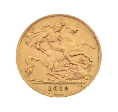 Lot 284 - George V gold half sovereign, 1912