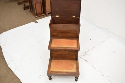 Lot 709 - 19th century mahogany night cupboard/steps