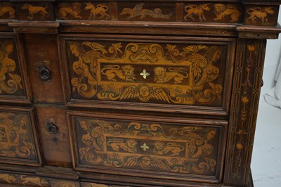 Lot 500 - Rare mid 17th century English marquetry-inlaid box-top chest