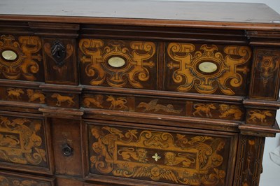 Lot 500 - Rare mid 17th century English marquetry-inlaid box-top chest