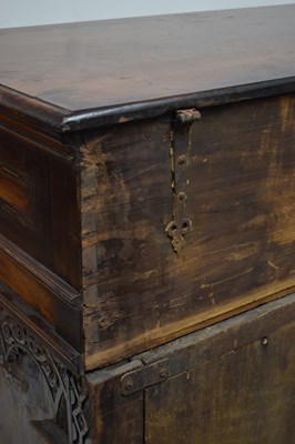 Lot 500 - Rare mid 17th century English marquetry-inlaid box-top chest