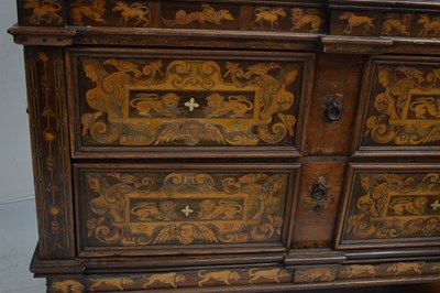 Lot 500 - Rare mid 17th century English marquetry-inlaid box-top chest