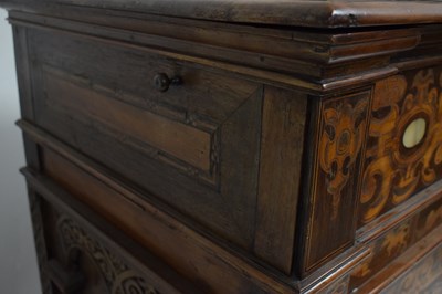 Lot 500 - Rare mid 17th century English marquetry-inlaid box-top chest