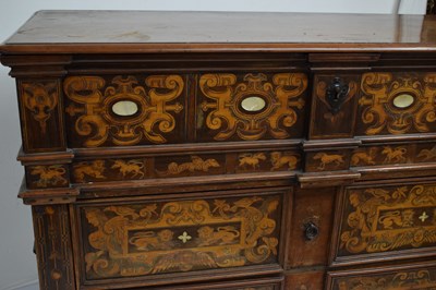 Lot 500 - Rare mid 17th century English marquetry-inlaid box-top chest