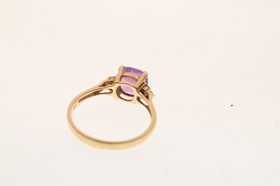 Lot 12 - 9ct gold, amethyst and diamond dress ring
