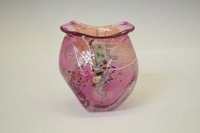 Lot 500 - Chris Thornton (British contemporary) - Pink studio glass vase of abstract form