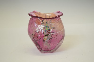 Lot 500 - Chris Thornton (British contemporary) - Pink studio glass vase of abstract form