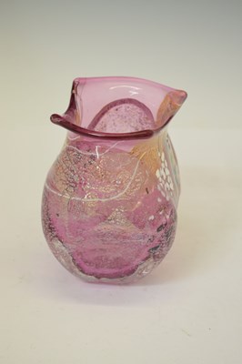 Lot 500 - Chris Thornton (British contemporary) - Pink studio glass vase of abstract form