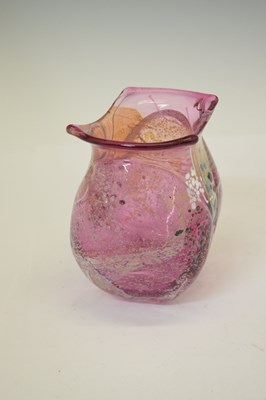 Lot 500 - Chris Thornton (British contemporary) - Pink studio glass vase of abstract form