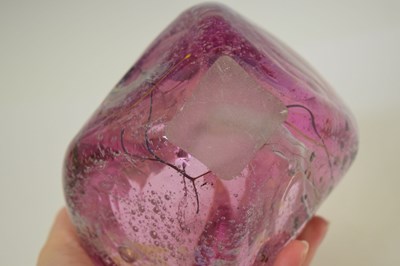 Lot 500 - Chris Thornton (British contemporary) - Pink studio glass vase of abstract form