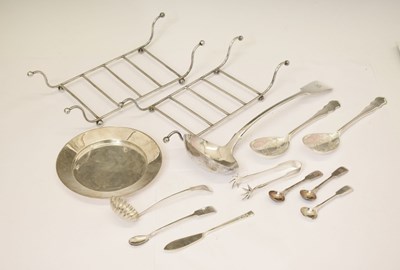 Lot 374 - Quantity of plated items - two asparagus racks, etc