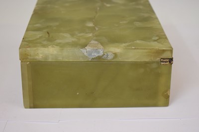 Lot 245 - Onyx silver hinged tabletop box by George Betjemann & Son Ltd., etc